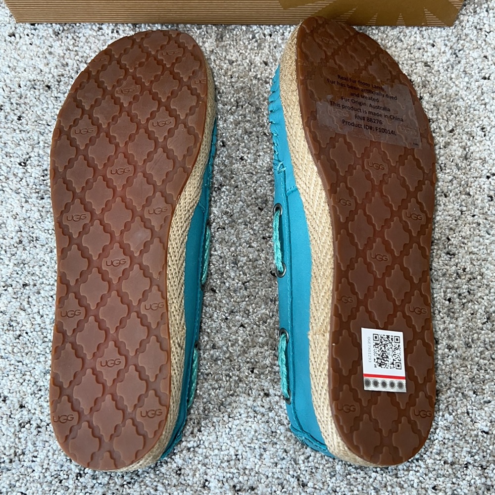 NIB AUTH UGG CHIVON FLAT Turquoise MRL - Picture 4 of 9